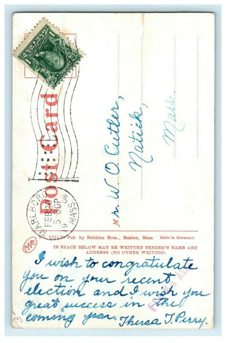 1908 Amory of F. Co 6th Regiment, M.V.M. Marlborough, Massachusetts MA Postcard