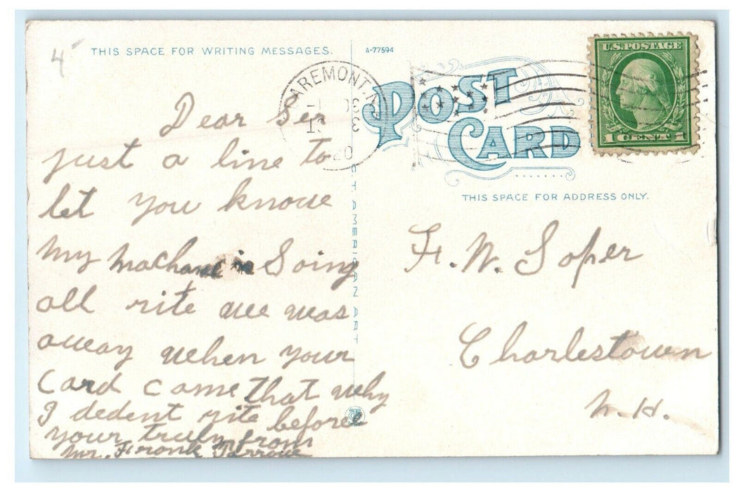 1920 Congregational Church Claremont New Hampshire NH Posted Vintage Postcard