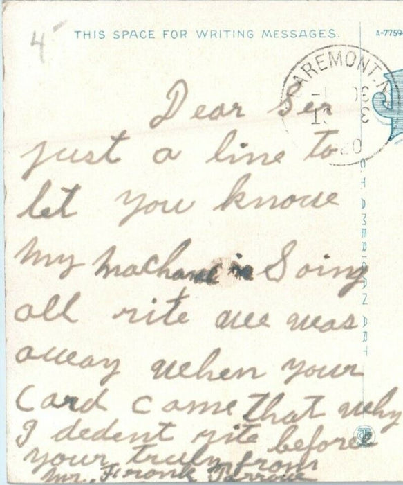1920 Congregational Church Claremont New Hampshire NH Posted Vintage Postcard