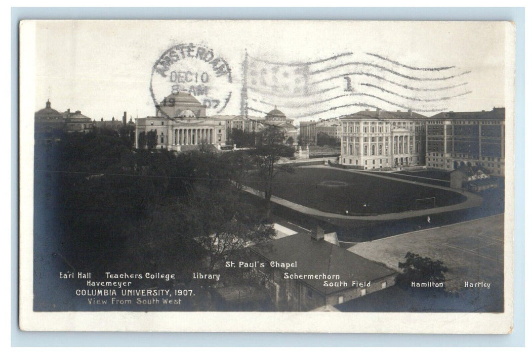1907 Columbia University From South West New York NY RPPC Photo Postcard