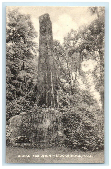 1952 Indian Monument, Stockbridge, Massachusetts MA Vintage Posted Postcard