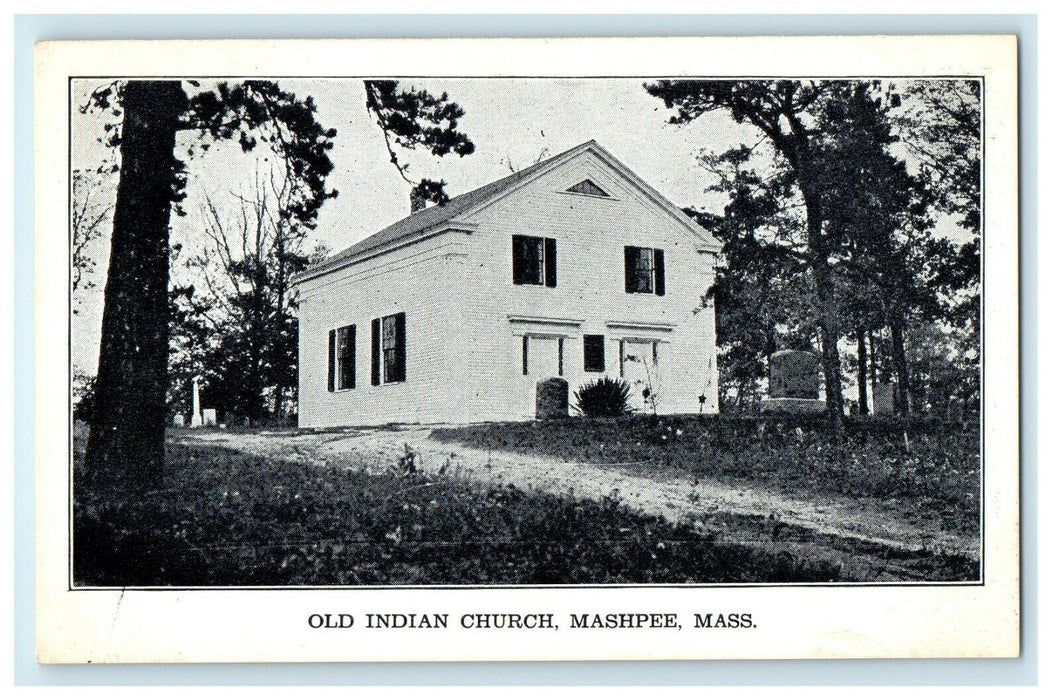 1914 Old Indian Church, Mashpee, Massachusetts MA Antique Postcard
