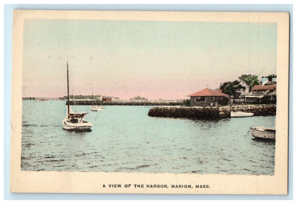 1912 A View of the Harbor, Marion Massachusetts MA Antique Postcard