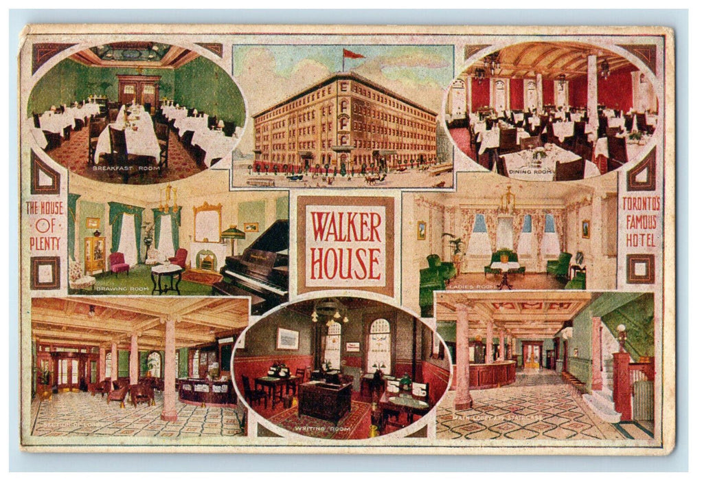 c1920s Multiview of the Walker House, Toronto's Famous Hotel Canada Postcard