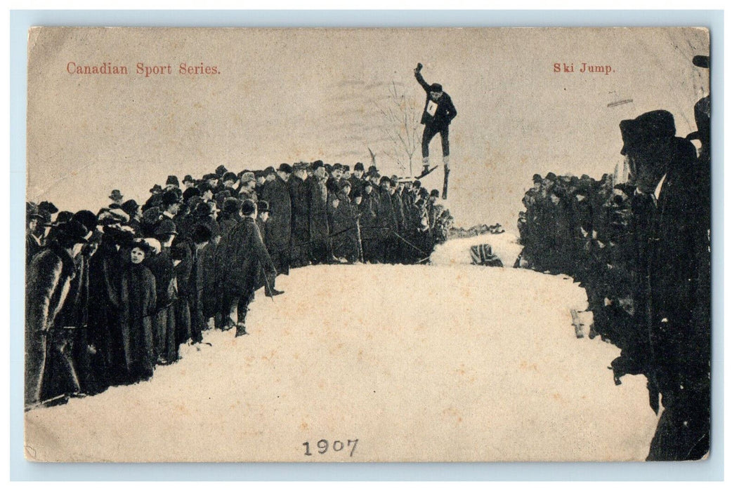 1907 Canadian Sport Series Ski Jump Montreal Quebec Canada Postcard