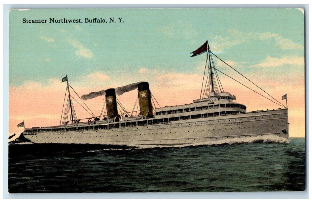 c1910's Steamer Ship Northwest Buffalo New York NY Unposted Antique Postcard