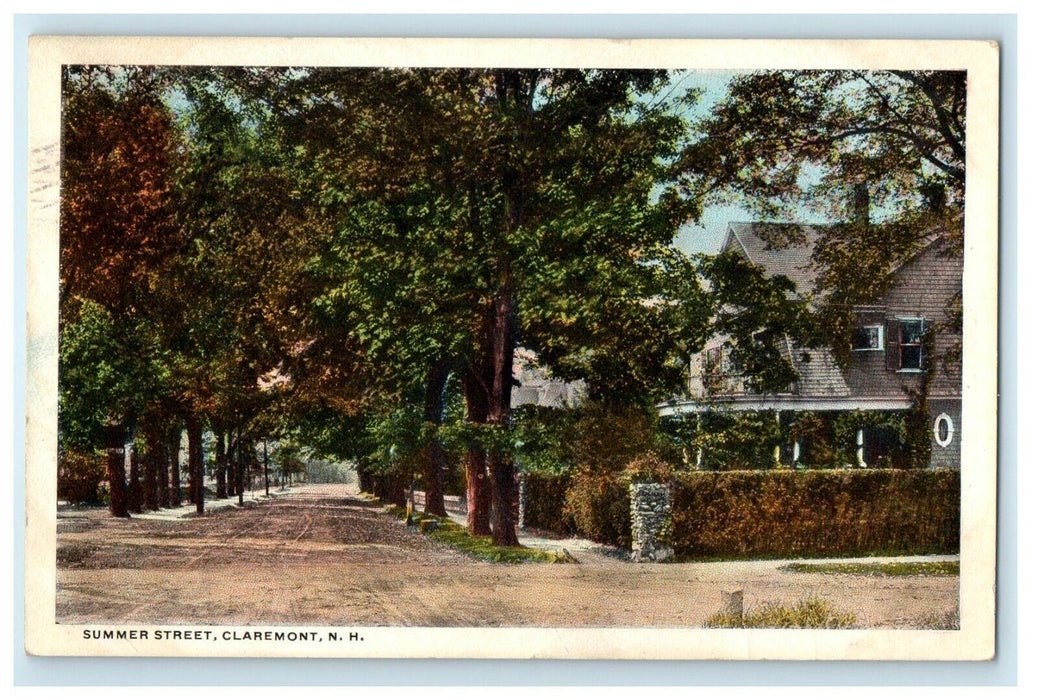 c1910 Summer Street View Claremont New Hampshire NH Posted Antique Postcard