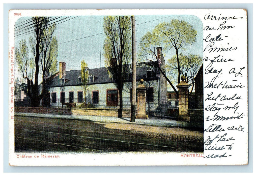 1905 Chateau De Ramezay Montreal Canada West Derry NH Montreal Import Postcard