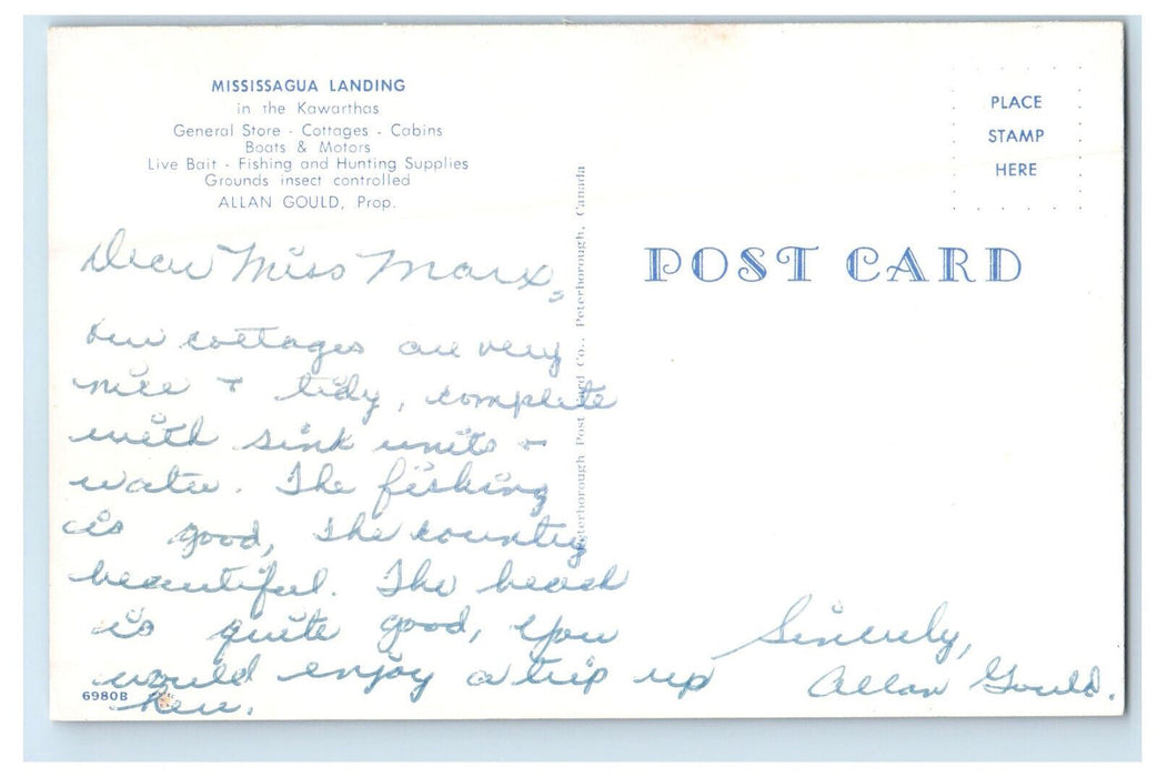 c1950s Mississagua Landing in Kawarthas Ontario Canada Vintage Posted Postcard