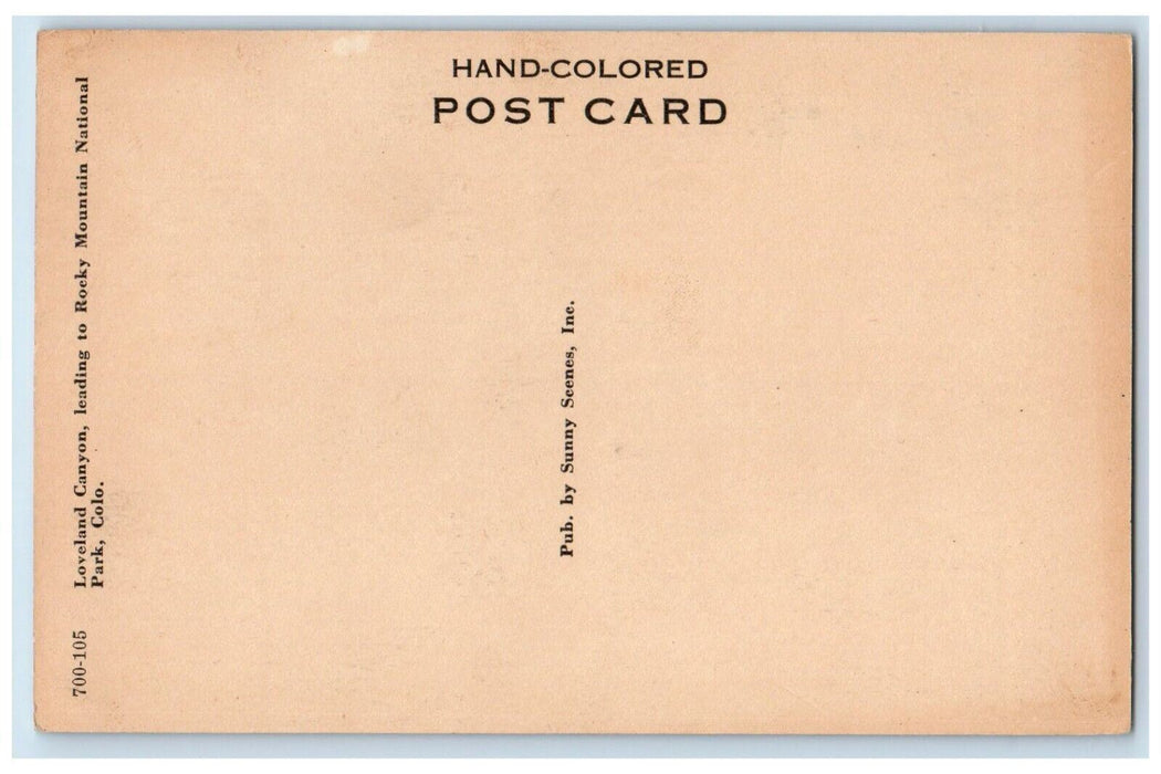 c1905 Loveland Canyon Leading Rocky Mountain National Park Colorado CO Postcard