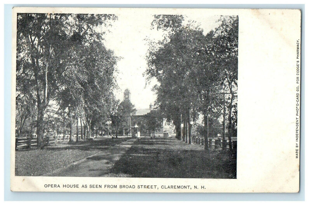 c1905 Opera House As Seen From Broad Street Claremont New Hampshire NH Postcard