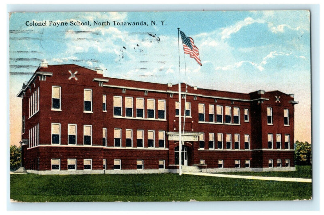 1916 Colonel Payne School North Tonawanda New York NY Posted Antique Postcard