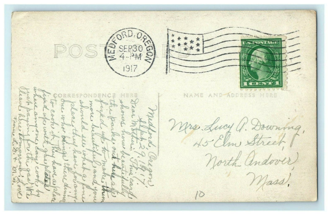1917 Lithia Park Ashland Oregon OR RPPC Photo Posted Medford Postcard