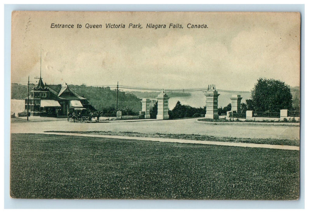 1909 Entrance to Queen Victoria Park Niagara Falls Canada Millport CA Postcard