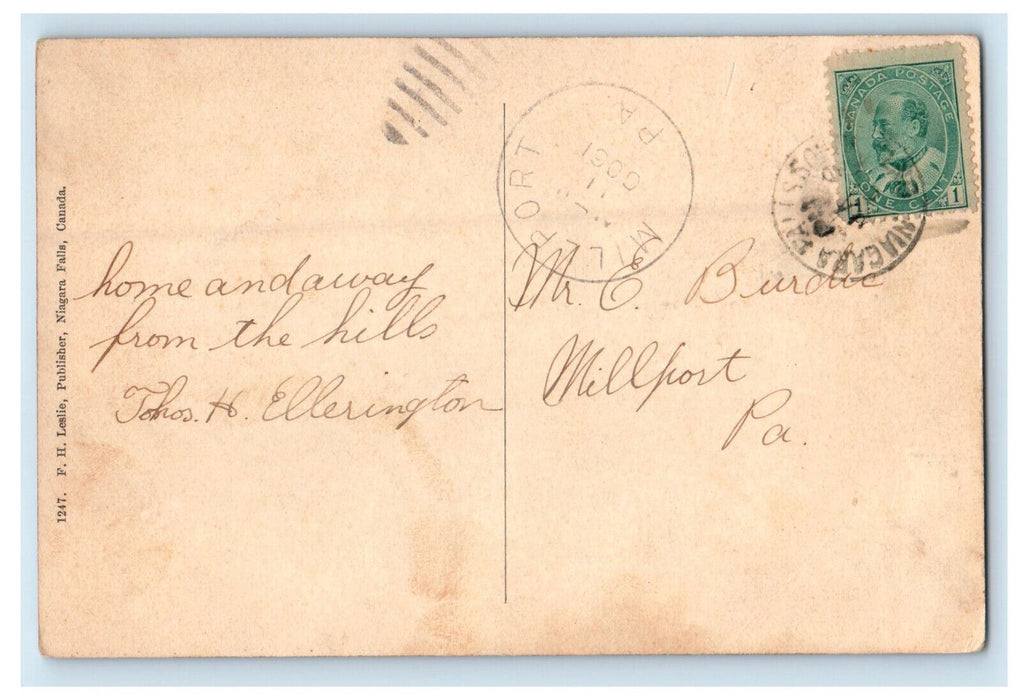 1909 Entrance to Queen Victoria Park Niagara Falls Canada Millport CA Postcard