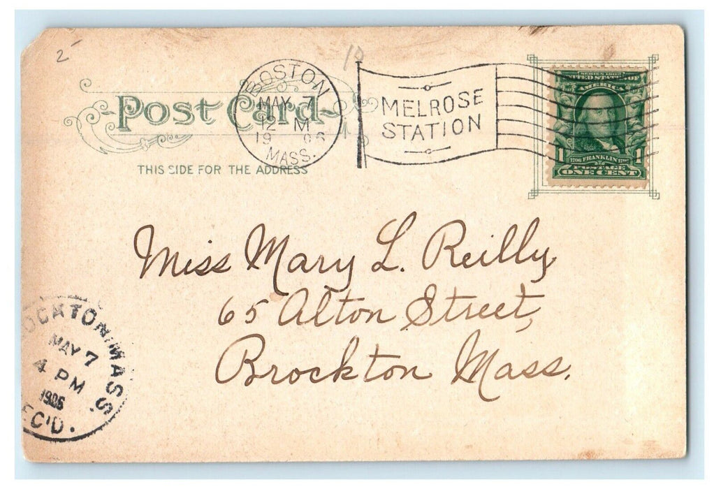 1906 The First Baptist Church Malden Massachusetts MA Antique Postcard