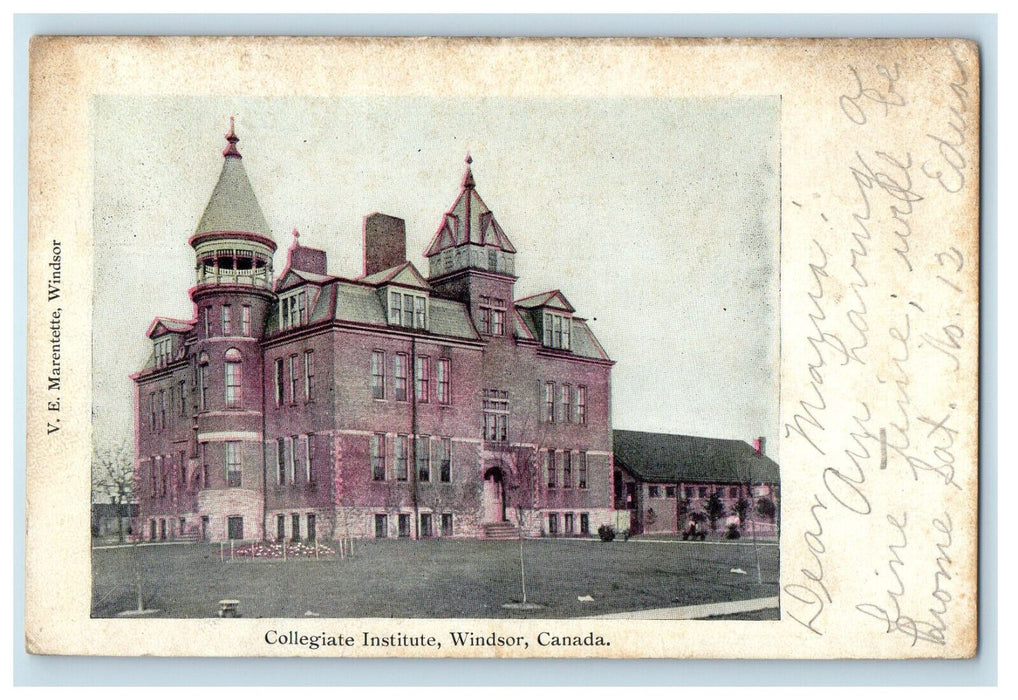 1905 Collegiate Institute Windsor Ontario Canada CA Piedmont WV Postcard