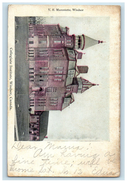 1905 Collegiate Institute Windsor Ontario Canada CA Piedmont WV Postcard