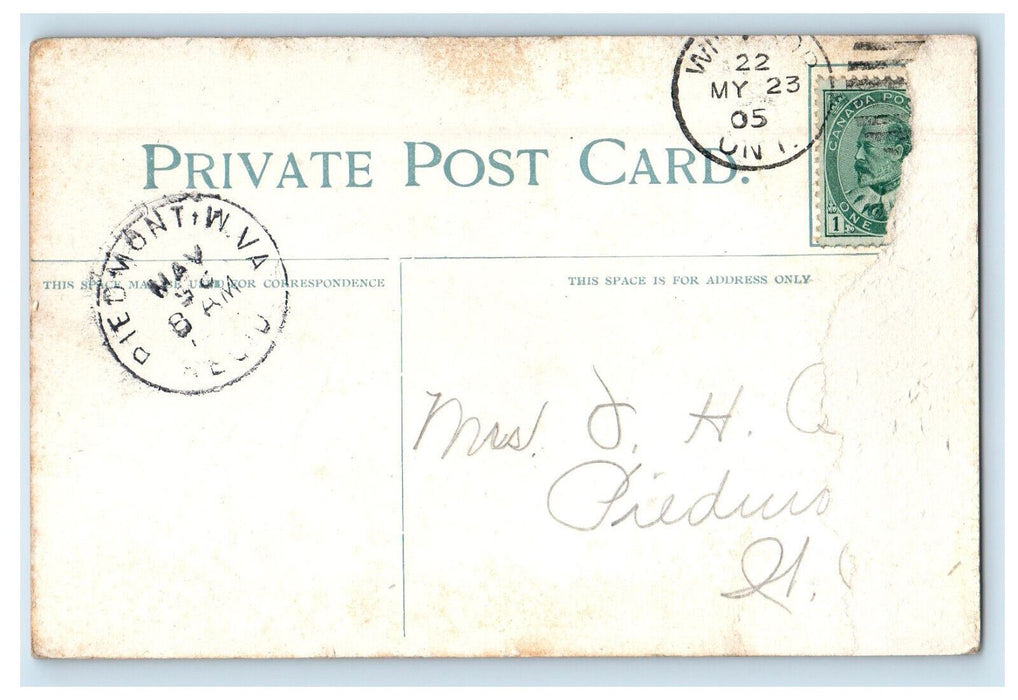 1905 Collegiate Institute Windsor Ontario Canada CA Piedmont WV Postcard