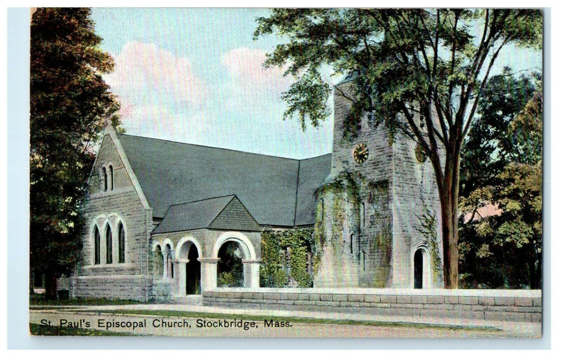 1910 St Paul's Episcopal Church, Stockbridge Massachusetts MA Postcard