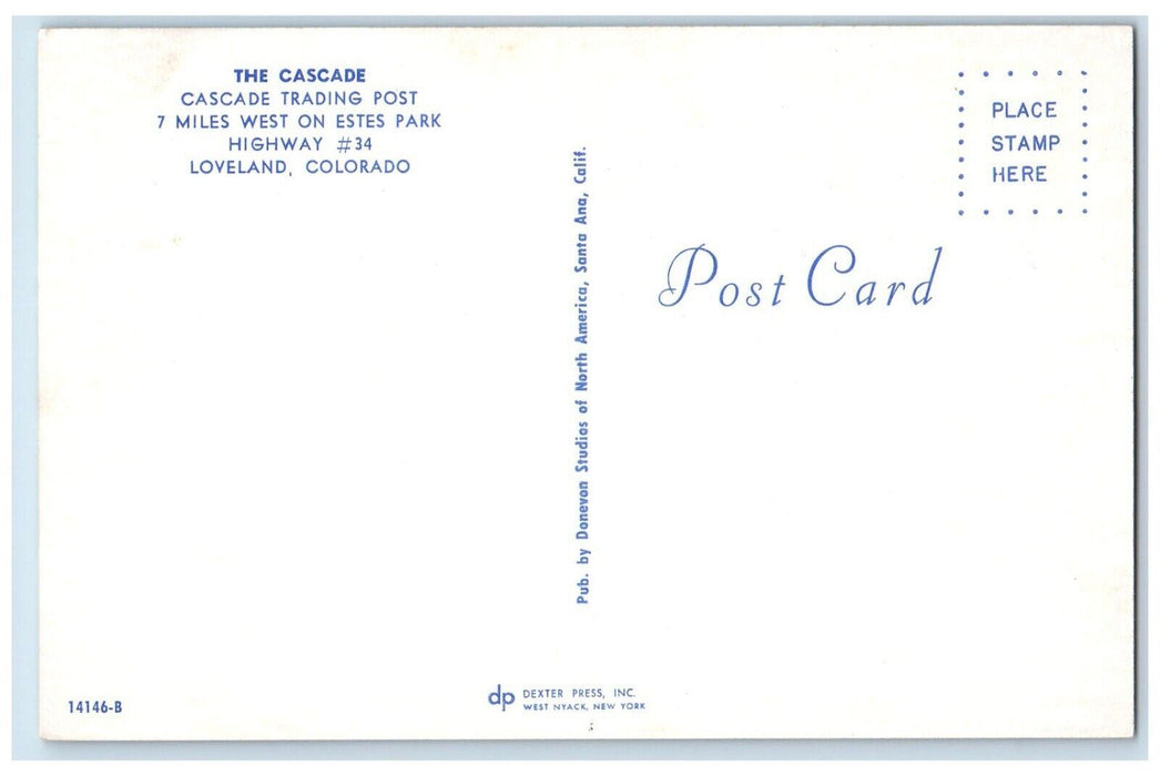 c1960 The Cascade Trading Post Miles West Estes Park Loveland Colorado Postcard