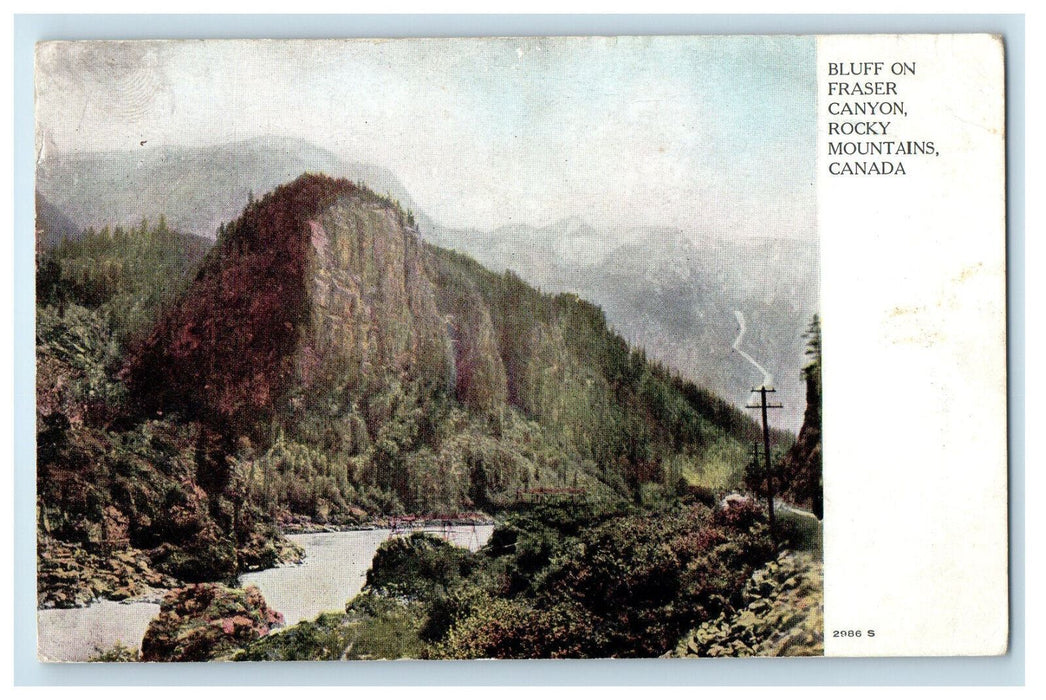 1907 Bluff on Fraser Canyon Rocky Mountain Canada CA Antique Postcard