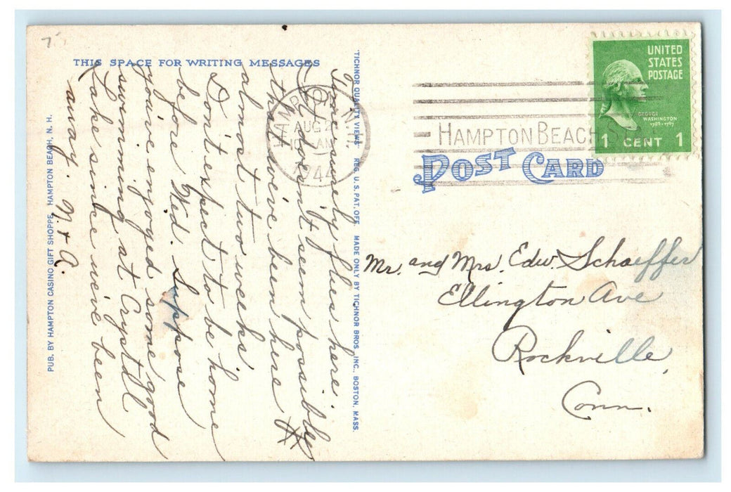 1944 Ocean House Hampton Beach New Hampshire NH Posted Vintage Postcard