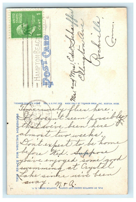 1944 Ocean House Hampton Beach New Hampshire NH Posted Vintage Postcard