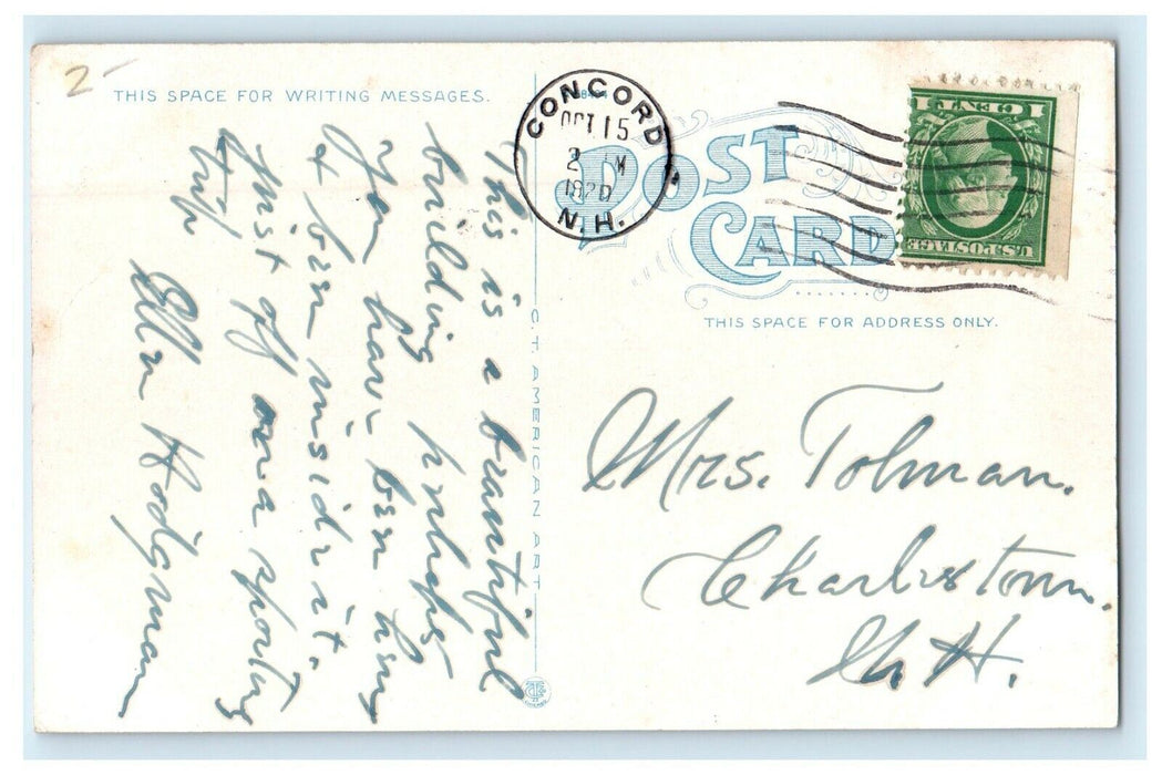 1920 View Of New Hampshire Historical Society Concord NH Antique Postcard