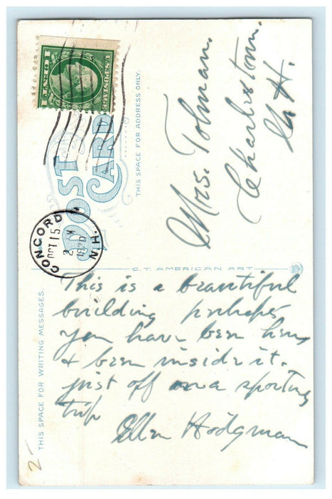 1920 View Of New Hampshire Historical Society Concord NH Antique Postcard