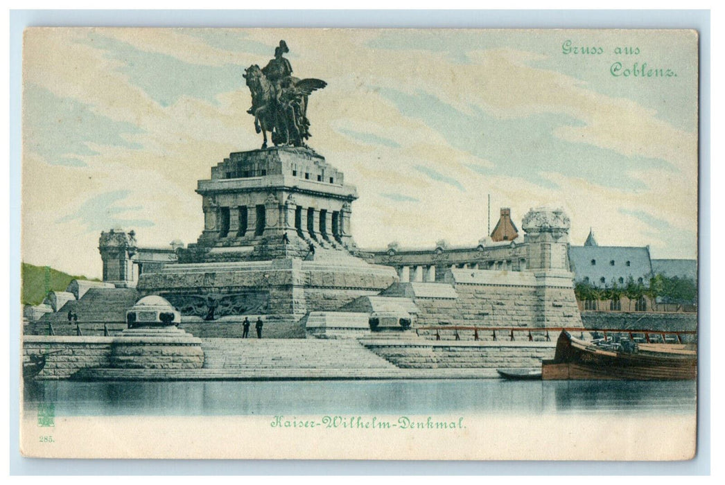 c1905 Gruss Aus Coblenz Kaise-Wilhelm-Denkmal Germany Unposted Postcard