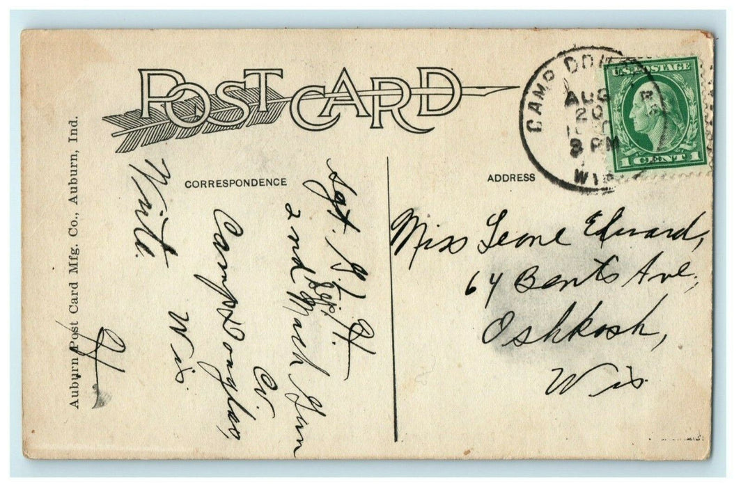 c1910 Bobbie's Grave Camp Douglas Wisconsin WI Auburn Indiana Postcard