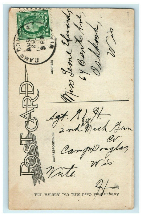 c1910 Bobbie's Grave Camp Douglas Wisconsin WI Auburn Indiana Postcard