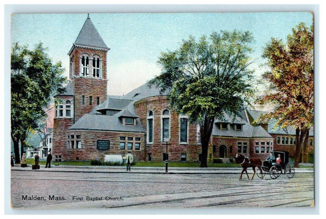 c1910 First Baptist Church Malden Massachusetts MA Unposted Postcard