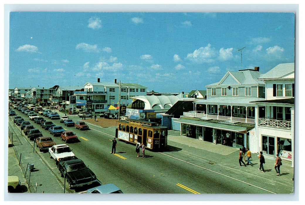 1983 Return of the Trolleys to Hampton Beach and Town New Hampshire NH Postcard