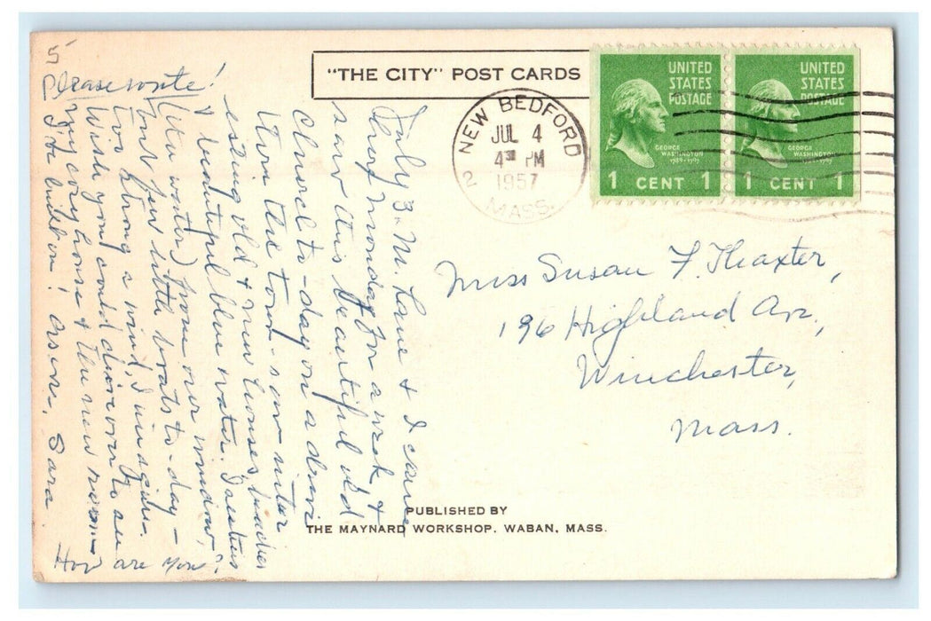 1957 The Congregationalist Church, Mattapoisett Massachusetts MA Postcard