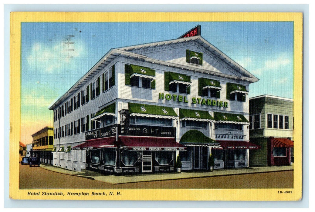 1948 Hotel Standish, Hampton Beach New Hampshire NH Posted Vintage Postcard