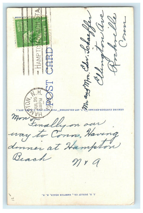 1948 Hotel Standish, Hampton Beach New Hampshire NH Posted Vintage Postcard