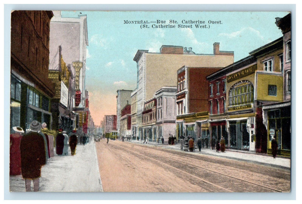 c1910 Rue Ste. Catherine Quest (Ste. Catherine Street West) Canada Postcard