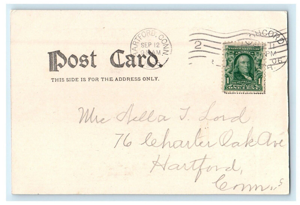1906 First Church Of Christ Scientist Concord New Hampshire NH Antique Postcard