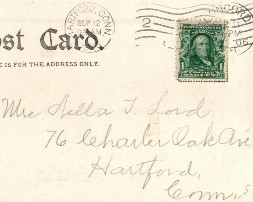 1906 First Church Of Christ Scientist Concord New Hampshire NH Antique Postcard