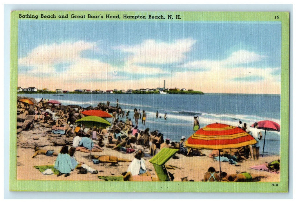 1958 Great Boars Head, Hampton Beach New Hampshire NH Cancel Posted Postcard