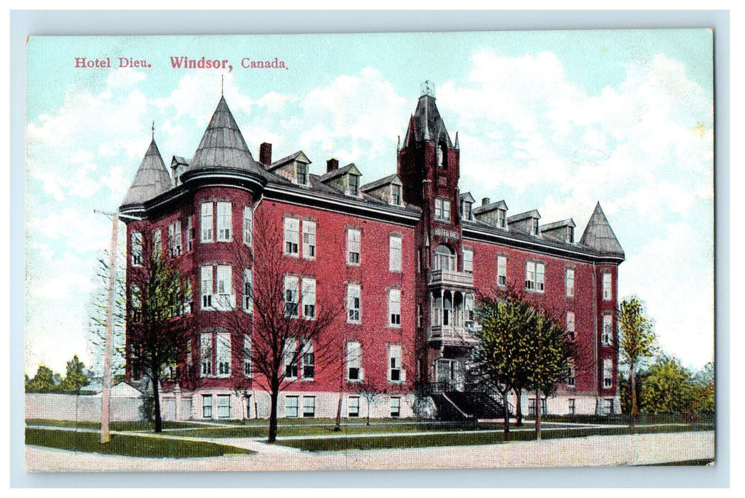 c1910 Entrance to Hotel Dieu Windsor Canada CA Antique Unposted Postcard