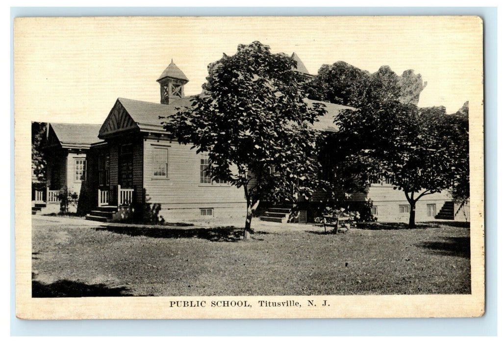 Rare c1910 Pubic School Titusville New Jersey Unposted Antique Postcard