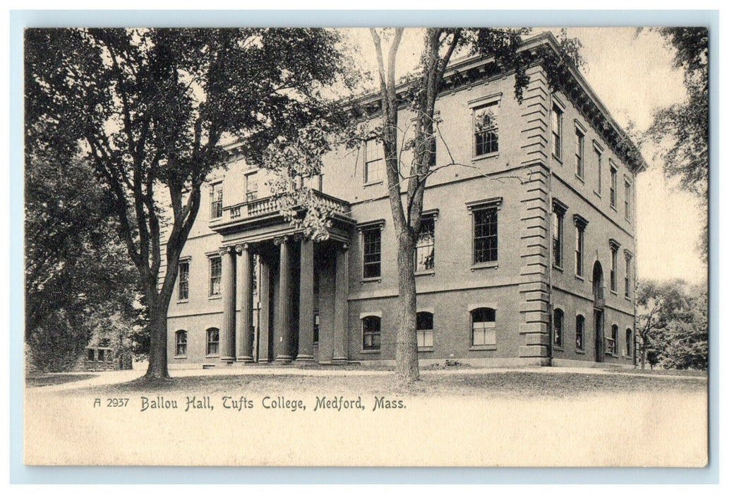 1905 Balou Hall, Tufts College, Medford, Massachusetts MA Postcard