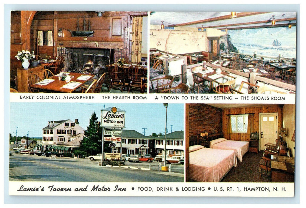 c1960 Lamie's Tavern and Motor Inn Hampton New Hampshire NH Advertising Postcard