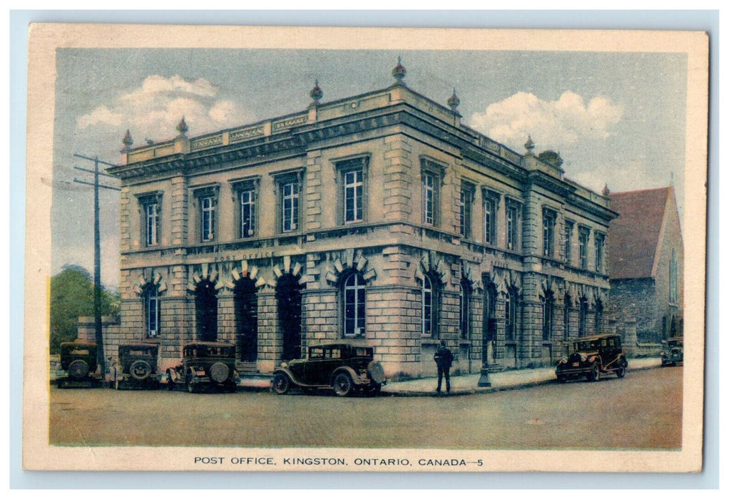 1932 Post Office Kingston Ontario Canada Vintage Posted Postcard