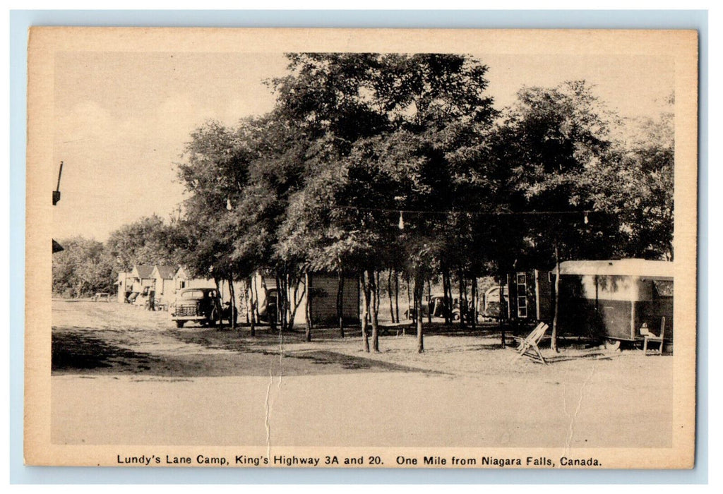 c1940s Lundy's Lane Camp King's Highway Niagara Falls Canada CA Postcard