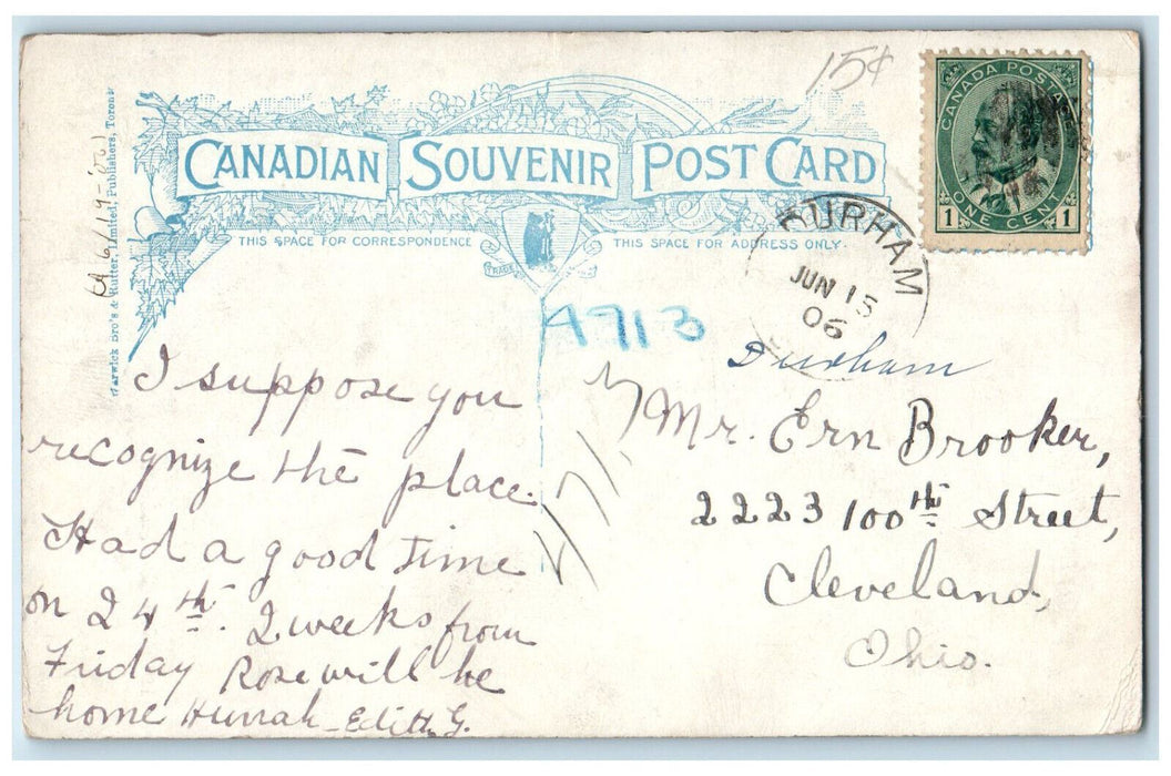 1906 Hayward's Falls Durham Ontario Canada Antique Posted Postcard