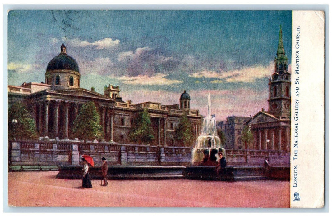 1905 The National Gallery St. Martin's Church London Oilette Tuck Art Postcard